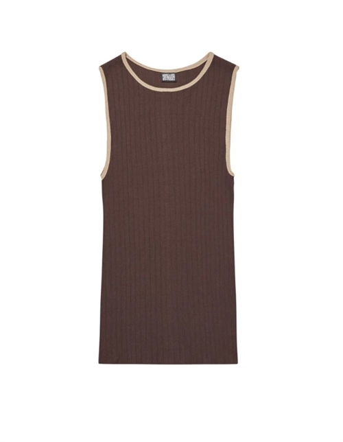 NØRGAARD PAA STRØGET NPS TANK TOP KONTRAST BROWN/CAMEL
